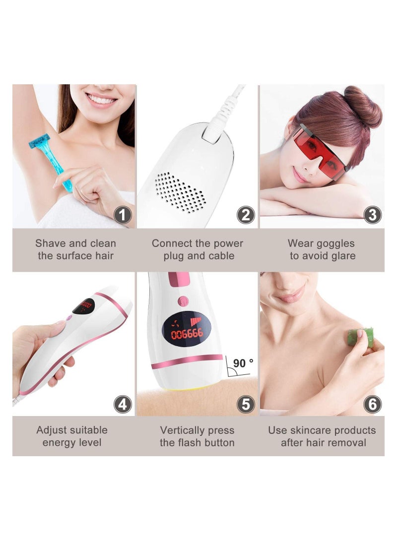 سيوسي إزالة الشعر بالليزر IPL لإزالة الشعر للنساء والرجال، تم ترقيته إلى 999,999 ومضة لإزالة الشعر بالليزر، جهاز إزالة الشعر الدائم بدون ألم، للوجه والإبطين والساقين والذراعين وخط البكيني والجسم بالكامل - Image 5