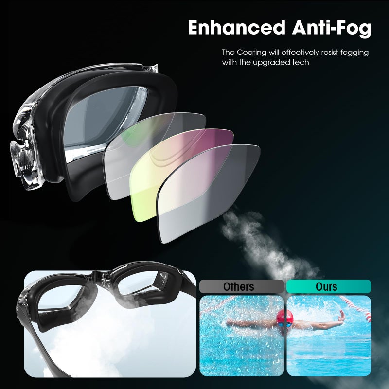Braylin Swim Goggles, 2-Pack Swimming Goggles, Anti Fog, No Leaking For Adult Women Men Youth - Image 3