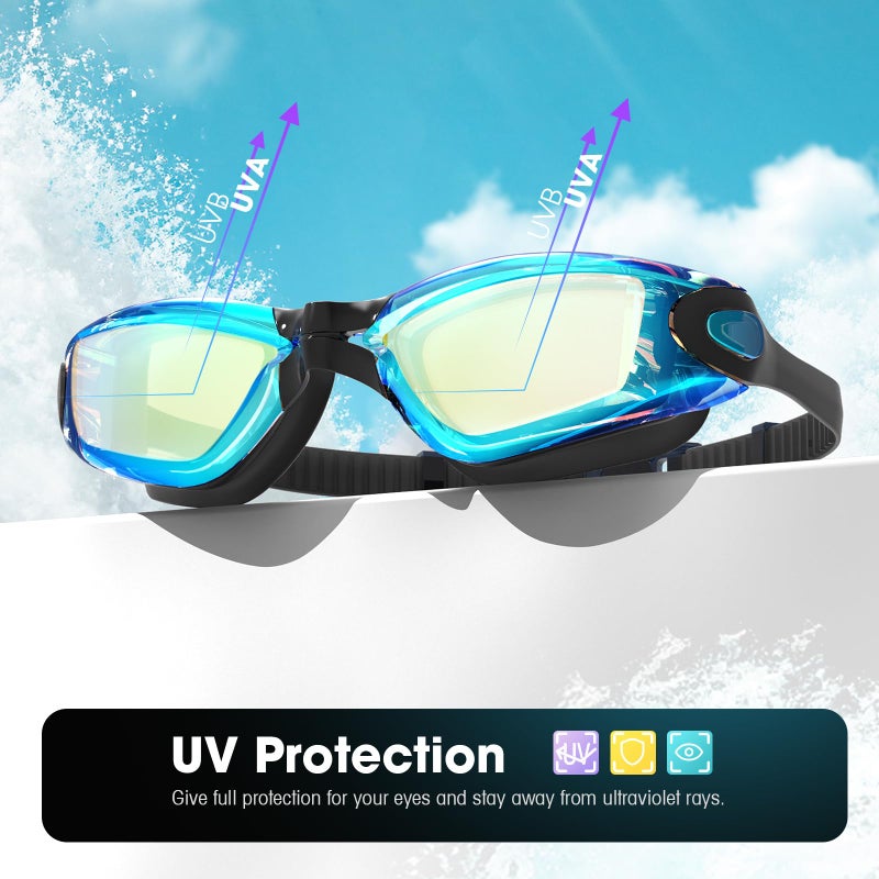 Braylin Swim Goggles, 2-Pack Swimming Goggles, Anti Fog, No Leaking For Adult Women Men Youth - Image 2