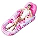 SLOOSH Pool Lounge Float Adult Inflatable Pool Floats Lounger Raft Floaties Water Floating Recliner Chair with Cup Holders Foot Rest Swimming Floaty Pink - Image 3