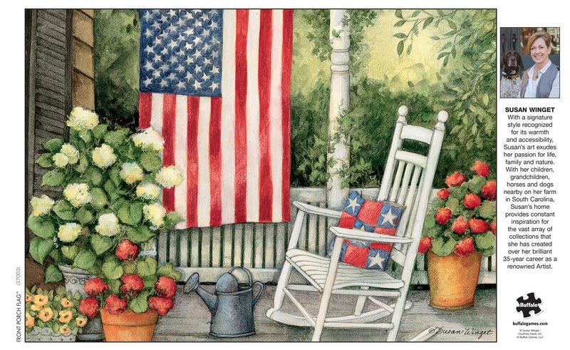 Buffalo Games - Susan Winget - Front Porch Flag - 500 Piece Jigsaw Puzzle For Adults - Challenging Puzzle Perfect for Game Nights - Finished Size is 21.25 x 15.00 - Image 5