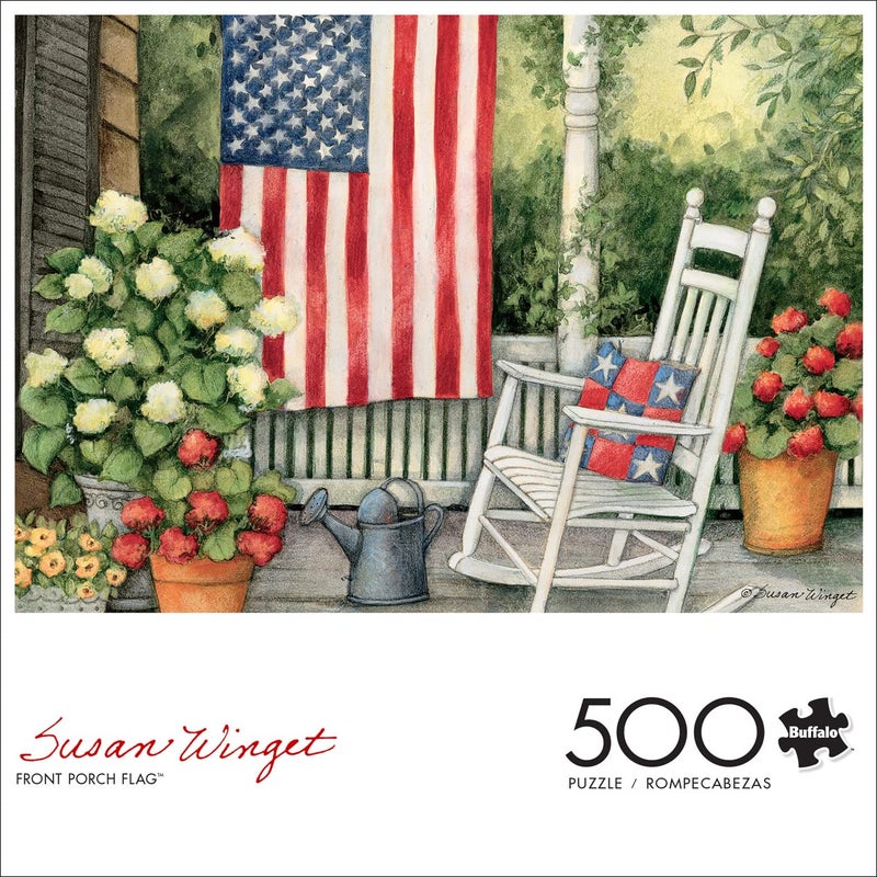 Buffalo Games - Susan Winget - Front Porch Flag - 500 Piece Jigsaw Puzzle For Adults - Challenging Puzzle Perfect for Game Nights - Finished Size is 21.25 x 15.00 - Image 2