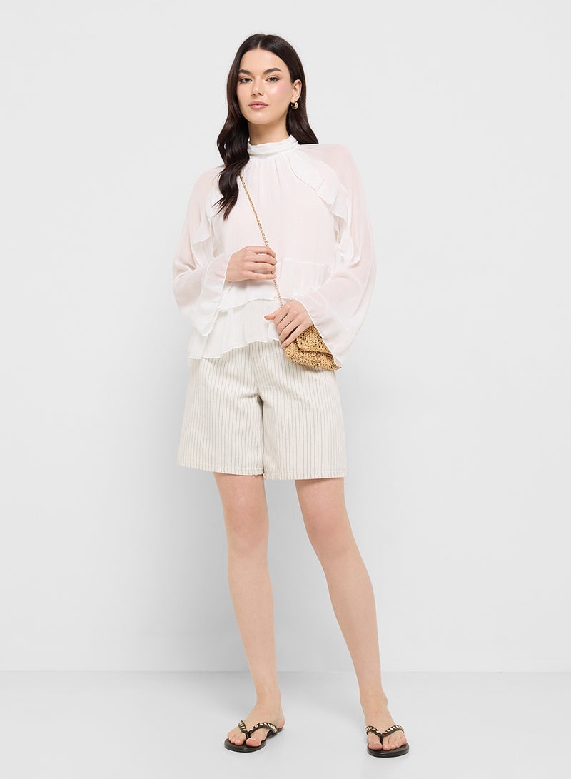 Ginger Ruffle Detail Peasant Blouse - Image 4