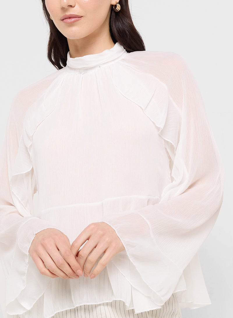 Ginger Ruffle Detail Peasant Blouse - Image 3