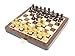 House of Chess 8 Inch Wooden Magnetic Folding Travel Chess Set Board with Algebraic Notation 2 Extra Pawns 2 Extra Queens Handmade Ringy Rosewood - Image 2
