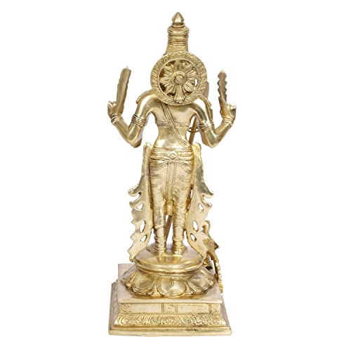 ARTVARKO Brass Lord Murugan Kartikeya Murugana Kumaraswamy Karthikeya Standing Idol with Peacock Swaminatha Skanda Murti Swami Ji Subrahmanya Swamy Height 14 Inch - Image 5