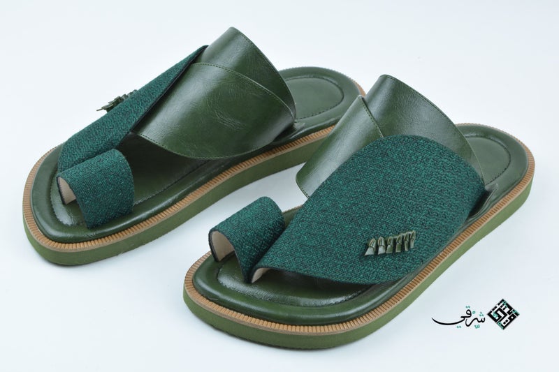 Zubairiya Naal | For Daily Wear, Eid and Occasions | Sandal | Green Fabric | Saudi Arabian Eastern - Image 1