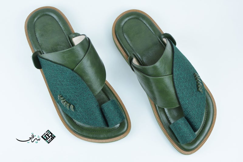 Zubairiya Naal | For Daily Wear, Eid and Occasions | Sandal | Green Fabric | Saudi Arabian Eastern - Image 2