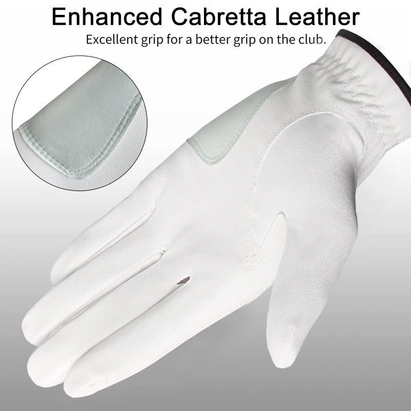 yamato Golf Gloves Men 3 Pack for Golfer (Worn On Left Hand) Golf Glove Breathable Comfotable Fit Great Golf Gifts (Modern, Medium) - Image 3