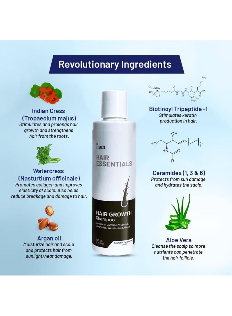 ForMen Anti Hair Fall Shampoo for Man Enriched with Caffiene Aloe Vera Argon Oil Vitamin E 200 ml - Image 3