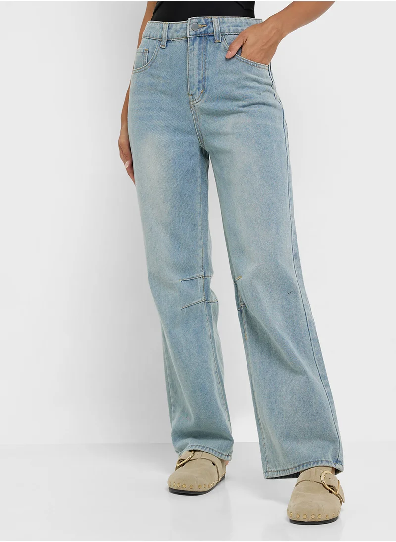 Ginger Mid Rise Wide Leg Jeans