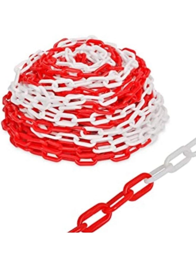 Royal Apex Multi-Purpose PVC Barrier Chain For Safety Parking Space, Decorative Garden Fence And Warehouse Caution Safe Barrier Etc… (8MMx15m Red & White) - Image 1