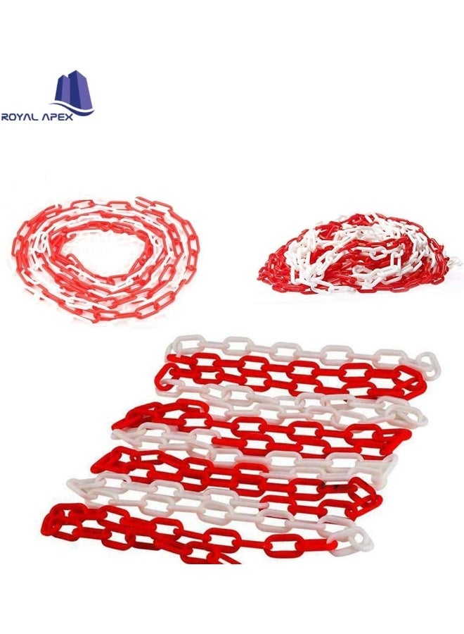 Royal Apex Multi-Purpose PVC Barrier Chain For Safety Parking Space, Decorative Garden Fence And Warehouse Caution Safe Barrier Etc… (8MMx15m Red & White) - Image 3
