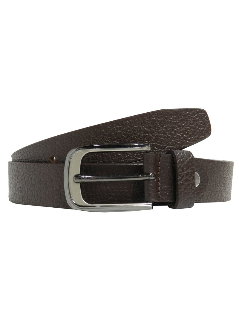 LAVERI LEATHER GENUINE LEATHER 30 MM FROMAL BELT FOR UNISEX IN BROWN  - Image 1