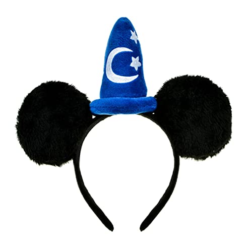 A Miaow Horn Flower Headpiece Black Mouse Ears Headband MM Butterfly Hair Hoop Halloween Park Women Adults Costume Photo Shoot (Blue Moon Stars) - Image 1