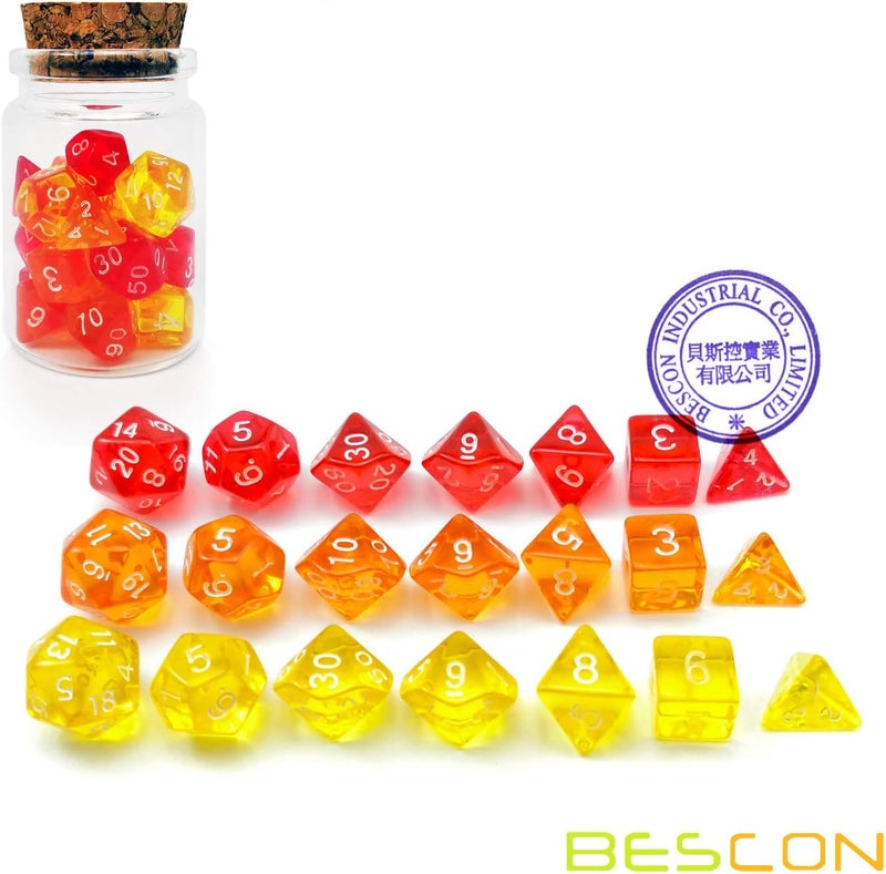Bescon Mini Dice Gem Set 21pcs -21 Gem Mini Polyhedral Dice, 3 Colors in Complete Set of 7, Miniature 10MM Dice Size - Image 2