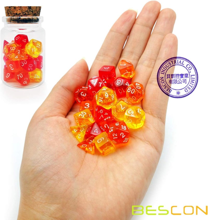 Bescon Mini Dice Gem Set 21pcs -21 Gem Mini Polyhedral Dice, 3 Colors in Complete Set of 7, Miniature 10MM Dice Size - Image 3