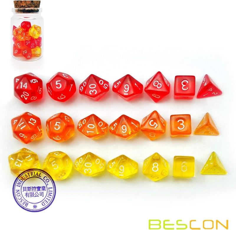 Bescon Mini Dice Gem Set 21pcs -21 Gem Mini Polyhedral Dice, 3 Colors in Complete Set of 7, Miniature 10MM Dice Size - Image 4