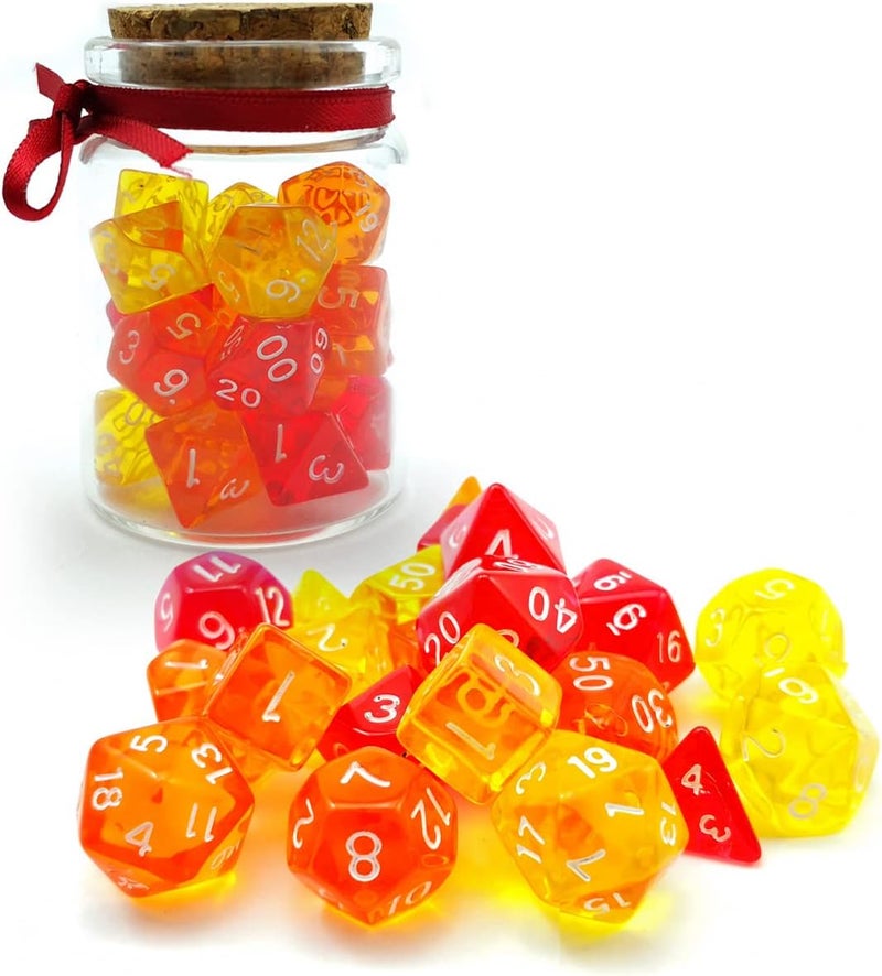 Bescon Mini Dice Gem Set 21pcs -21 Gem Mini Polyhedral Dice, 3 Colors in Complete Set of 7, Miniature 10MM Dice Size - Image 1