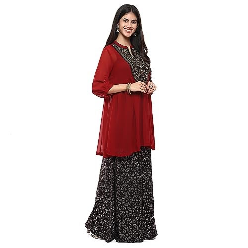 BIBA Women Polyester SOLID FLARED MIX AND MATCH(PANT SET2196_RUST RED_38) - Image 4
