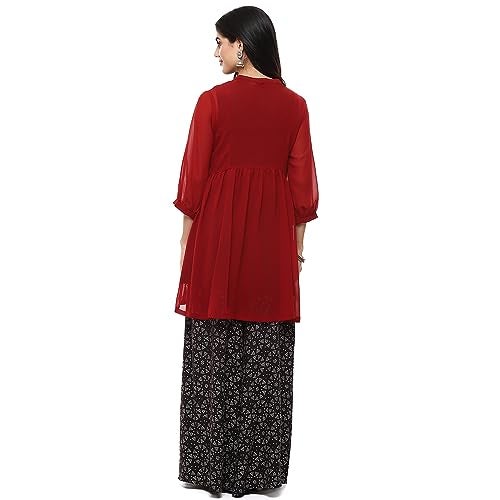 BIBA Women Polyester SOLID FLARED MIX AND MATCH(PANT SET2196_RUST RED_38) - Image 5