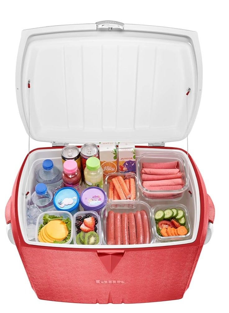 تانك صندوق ثلج من تانك - بسعة 45 لتر، لون احمر - Image 3