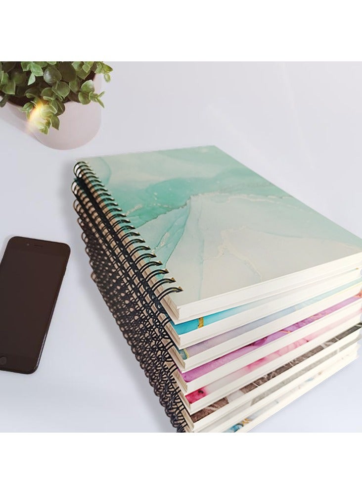 SYOSI, A5 Wirebound Spiral Notebooks College Ruled, 80 Pages Lined Journal Hardcover, Diary Memo Notepad for School Office Business, School Supplies for Girls - Image 4