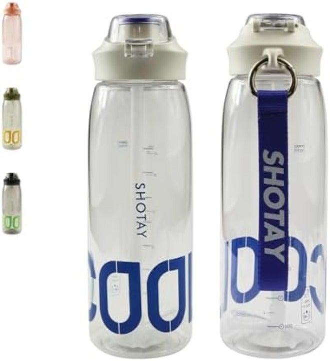 SHOTAY Sports Water Bottles 1 L/32 oz BPA Free And Leakproof, Fast Flow With Removable Straw, Gym Water Bottle For School, Fitness And Outdoor Sports  White. - Image 3