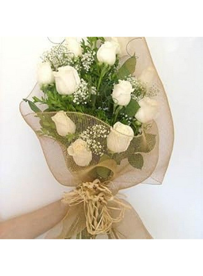 ProKart Premium Net Fabric Mesh Solid Glitter Cloth for Flower Bouquet, Trousseau Packing, Fabric for Gift Wrapping, Party Hall Decor, Sweet Boxes, Gift Decoration (5 Meters, Rich Golden) - Image 5