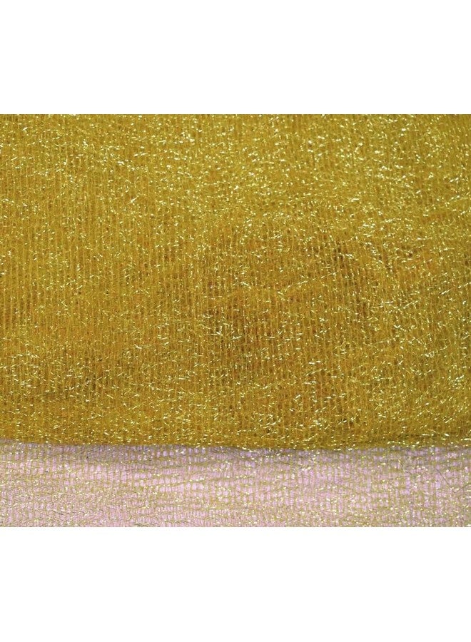 ProKart Premium Net Fabric Mesh Solid Glitter Cloth for Flower Bouquet, Trousseau Packing, Fabric for Gift Wrapping, Party Hall Decor, Sweet Boxes, Gift Decoration (5 Meters, Rich Golden) - Image 4