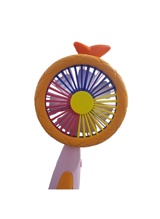 Mini handheld fan, cute design with bright and multi-colors, small size and easy to carry by hand or put in bag, equipped with USB rechargeable battery, on/off button 2 speeds with LED light, multiple air speeds, nice summer and birthday gift for kids and adults, high quality and easy to use