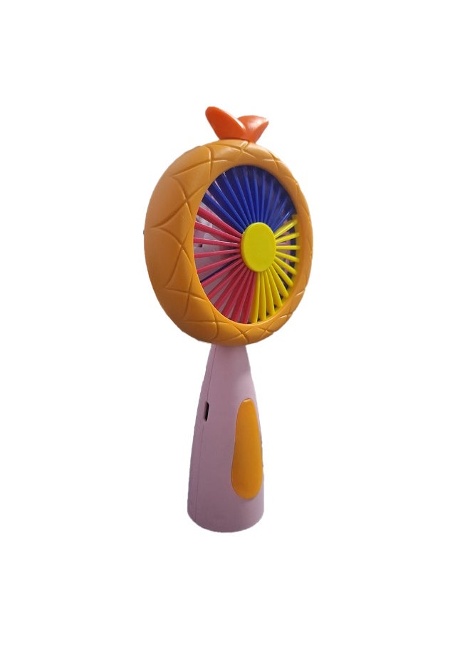 Mini handheld fan, cute design with bright and multi-colors, small size and easy to carry by hand or put in bag, equipped with USB rechargeable battery, on/off button 2 speeds with LED light, multiple air speeds, nice summer and birthday gift for kids and adults, high quality and easy to use