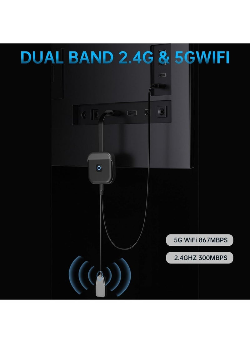 Wireless HDMI Display Dongle Adapter 4K HDMI Streaming TV Screen Mirroring Adapter with 2.4G 5G WiFi Dual Band Stable Connectivity TV Display Dongle Adapter for Android for iOS - Image 3