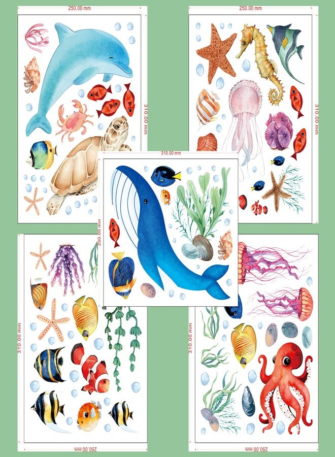 Robmoda Sea Turtle Ocean Fish Wall Decals Glow in The Dark, Under The Sea Life Animals Stickers for Ceiling, Girls Boys Waterproof Decoration for Living Room Wall Bathroom Toilet - Image 5