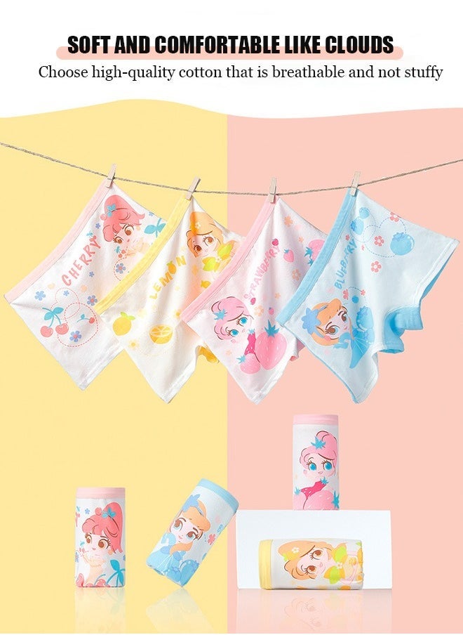 ZVEV 4 قطع ملابس داخلية للأطفال مع حزام خفيف مريح للفتيات، سراويل داخلية قابلة للتنفس وناعمة مع حزام خفيف مرن للسيدات الصغيرات - Image 2