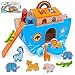 Yelakey Wooden Noahs Ark Toy Baptism Gifts for 1 2 3 4 Years Old Baby Boy and Girl Montessori Educational Toy for Toddlers with Bible Story Animal Shape Sorter - Image 2