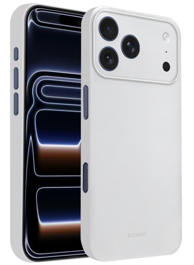 KZDOO 2 Packs Air Skin  Case Cover for Apple iPhone 17 Pro  - Sturdy Back Cover - Durable Thin Case - Drop Protection Cover with 3D Screen Protector - Frosted Clear - Image 3