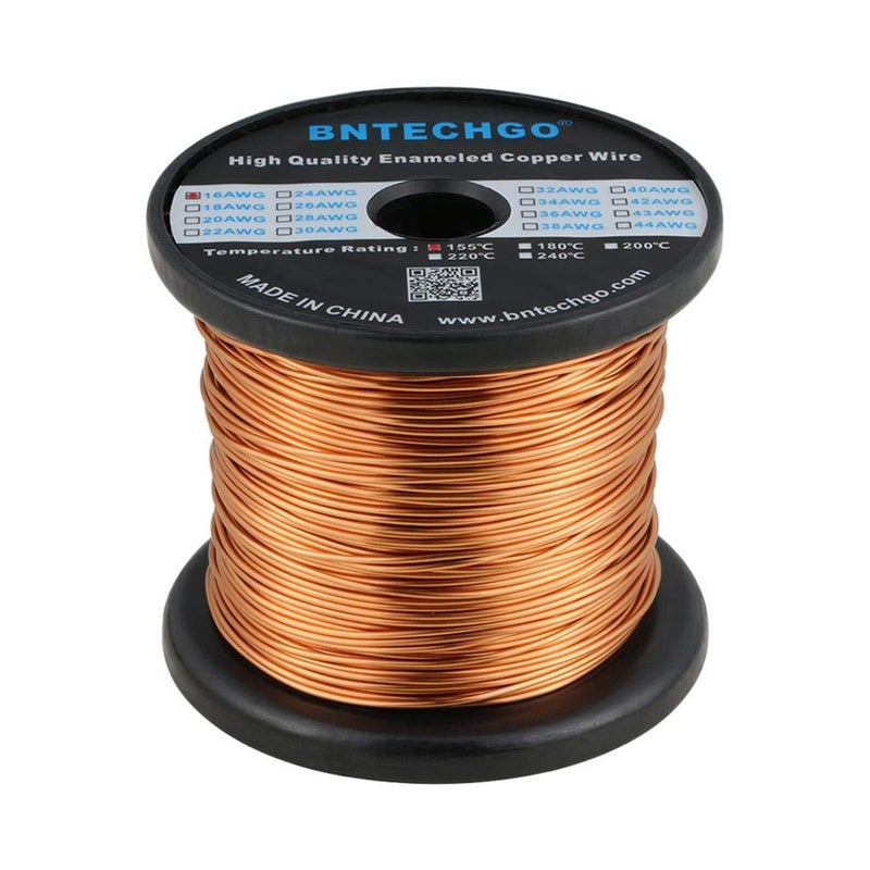 BNTECHGO 16 AWG Magnet Wire - Enameled Copper Wire - Enameled Magnet Winding Wire - 3.0 lb - 0.0492" Diameter 1 Spool Coil Natural Temperature Rating 155â„ƒ Widely Used for Transformers Inductors - Image 2