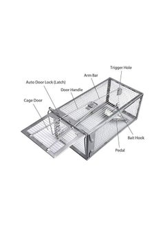 CHT 2 PCS Mouse Trap Small Animal Humane Live Cage Rat Mouse Chipmunk Rodent Voles Hamsters Trap 1 Door Humane Live Animal Mouse Cage Rat Mouse Mice Traps for Indoor and Outdoor Rat Cage  - Image 2
