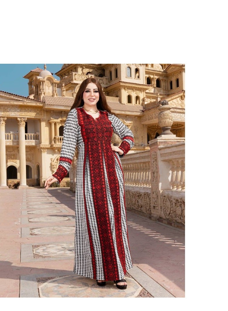 Brides Embroidered Saudi galabiya - Image 2