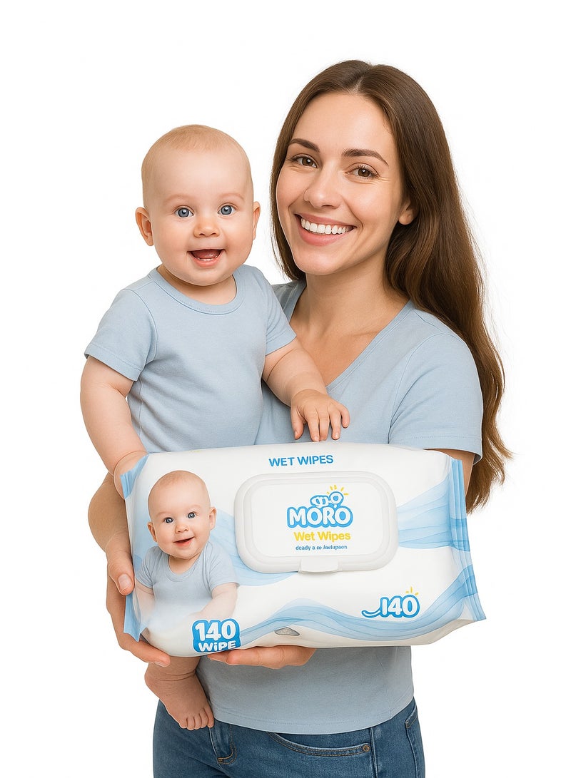 Moro Unscented Wet Wipes 420 Wipes (3 Pack Bag) - Image 2