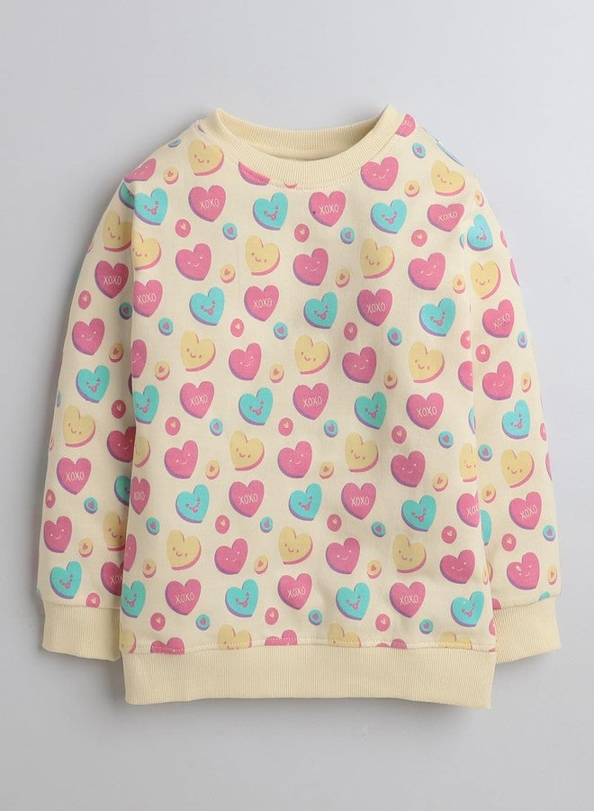 BUMZEE Beige Girls Full Sleeves Cotton Sweatshirt Age - 18-24 Months (Peb9699E-bge) - Image 4