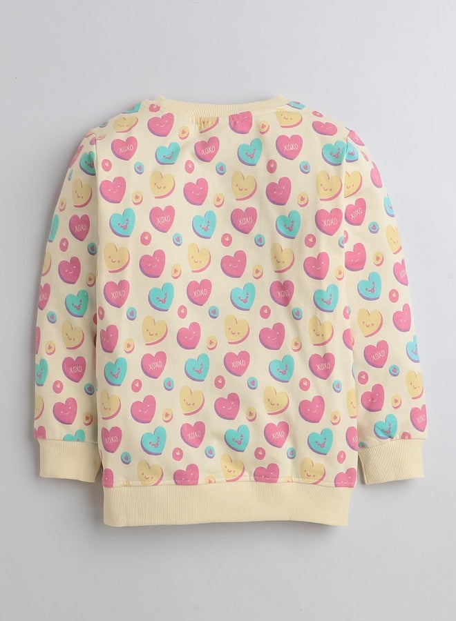 BUMZEE Beige Girls Full Sleeves Cotton Sweatshirt Age - 18-24 Months (Peb9699E-bge) - Image 2