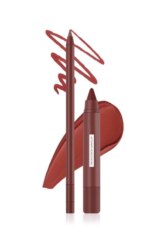 DAGEDA Lip Liner Pencil and Crayon Lipstick Set, 2 in 1 Matte Lip Liner and Lipstick Combo, Waterproof, Long-lasting, High Pigmented Lip Makeup Kits for Women (02 Nude Pink) - Image 1