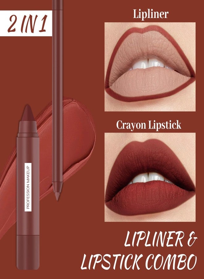 DAGEDA Lip Liner Pencil and Crayon Lipstick Set, 2 in 1 Matte Lip Liner and Lipstick Combo, Waterproof, Long-lasting, High Pigmented Lip Makeup Kits for Women (02 Nude Pink) - Image 4