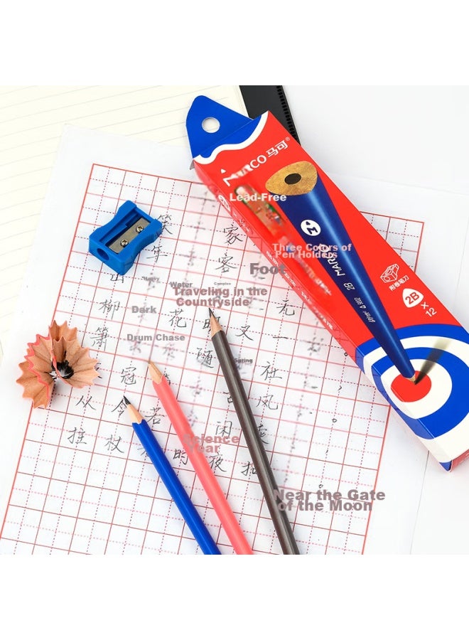 Marco Fashion Series Student Writing Pencil , Stylish Colorful Triangular Pencil Barrel Office Stationery, 12 Pencils Per Box, 9002-2b - Image 5