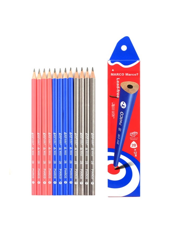 Marco Fashion Series Student Writing Pencil , Stylish Colorful Triangular Pencil Barrel Office Stationery, 12 Pencils Per Box, 9002-2b - Image 4