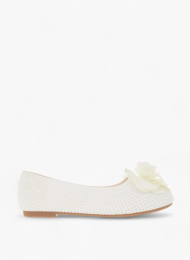 Girls Bow Detail Slip-On Ballerina Shoes