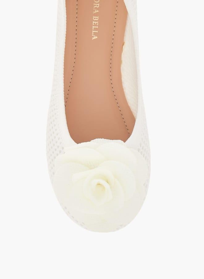 Flora Bella By Shoexpress Girls Bow Detail Slip-On Ballerina Shoes - Image 4