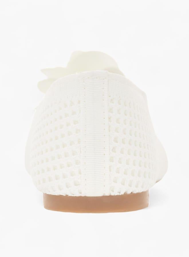 Flora Bella By Shoexpress Girls Bow Detail Slip-On Ballerina Shoes - Image 5